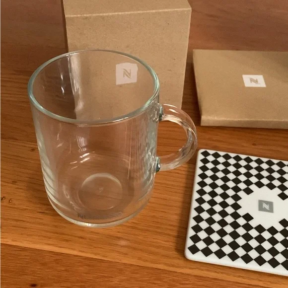 Nespresso Glass Mugs with Coasters - Picture 3 of 3